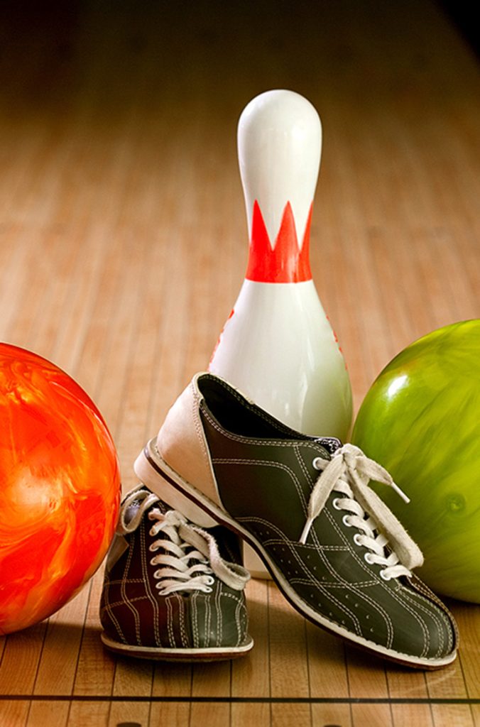 bowling ball and shoes